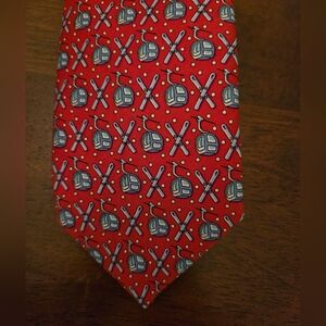 Vineyard Vines Red and Blue Ski Lift Patterned Tie